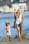 Halle Berry and daughter Nahla at the Beach in Malibu