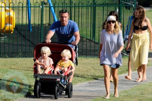 Liev Schreiber & Naomi Watts with sons Sasha(l) and Sammy(r)