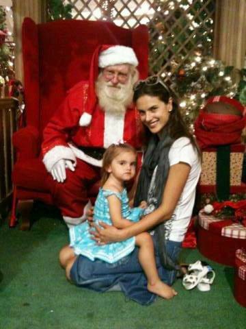 Alessandra Ambrosio and daughter Anja with Santa