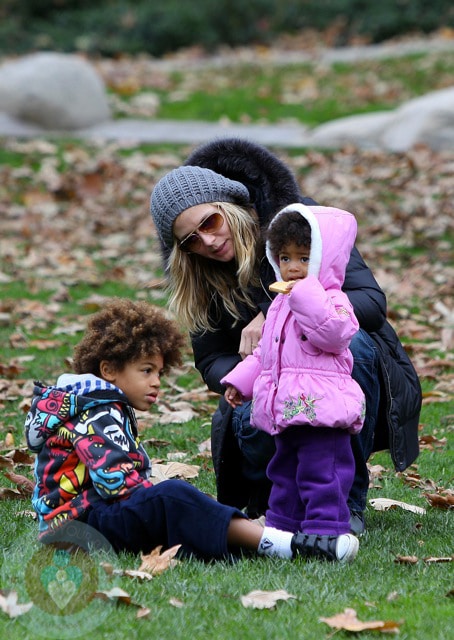 Heidi Klum with daughter Lou and son Johan