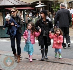 Rebecca and Billie Dane at the Grove with Soleil Moon Frye and her girls Jagger and Poet Goldberg