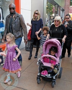 Seal and Heidi with Leni, Henry and Lou in the stroller