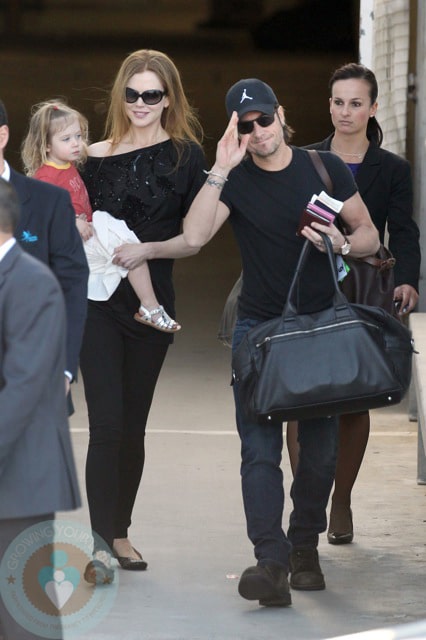 Nicole Kidman and husband Keith Urban with daughter Sunday