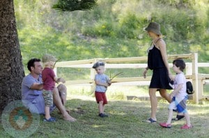 Naomi Watts,  husband Liev Schrieber and their sons Sasha and Samuel