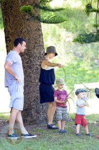 Naomi Watts,  husband Liev Schrieber and their sons Sasha and Samuel