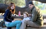 Alyson Hannigan with husband Alexis and daughter Satyana Denisof