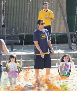 Adam Sandler with daughter Sadie and Sunny