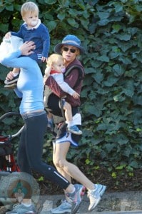 Julie Bowen with twin sons Gus and Johnny