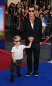 Actor Gavin Rossdale and sons Kingston Rossdale and Zuma Rossdale arrive at the Gnomeo And Juliet premiere