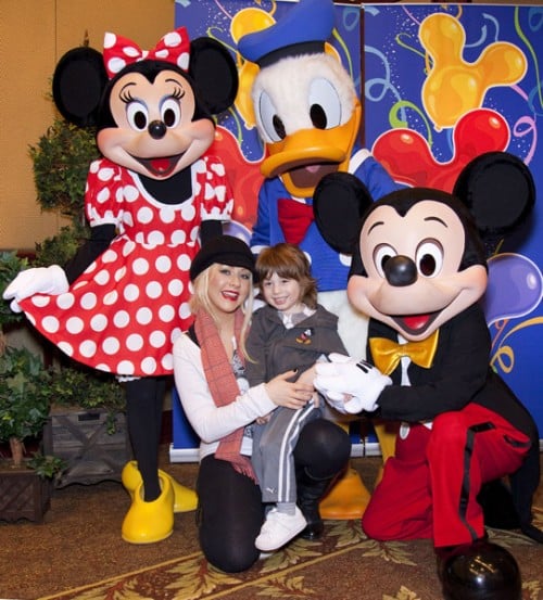 Christina Aguilera and son Max at Disneyland
