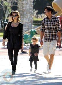 Jessica Alba with husband Cash Warren and daughter Honor Marie Warren