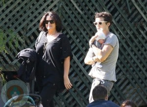 Orlando Bloom with sister Samantha and son Flynn