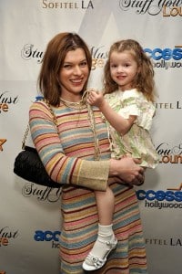 Milla Jovovich and Ever at the Access Hollywood "Stuff You Must