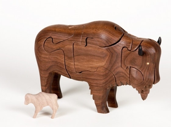 Wooden 3-D Buffalo Puzzle