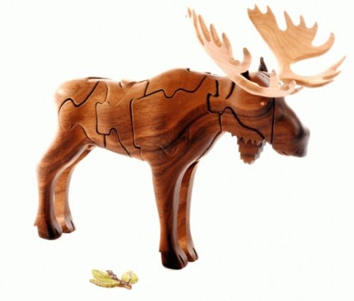 Wooden 3-D Moose Puzzle