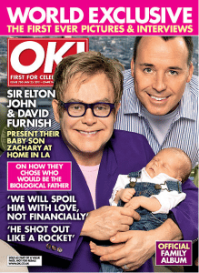 Elton John & David Furnish on the cover of OK! Magazine