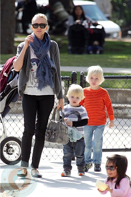 Naomi Watts with sons Sammy and Sasha