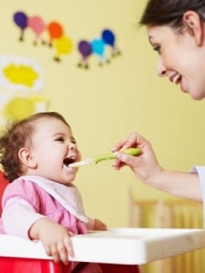 Baby eating food