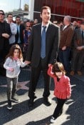 Adam Sandler with daughters Sunny (l) and Sadie (r)