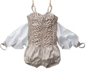 BONNIE- Girl's winged plain or striped strappy culotte-suit 2