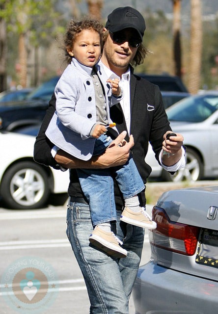 Gabriel Aubry with daughter Nahla