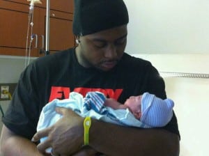 Jarius Wynn with new son Jarius jr