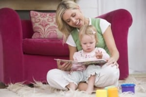 mom reading to her daughter