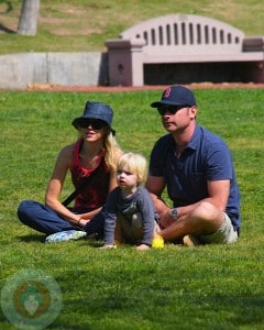 Naomi Watts and Liev Schrieber at the park with son Sammy