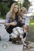 Brooke Mueller with sons Bob and Max Sheen