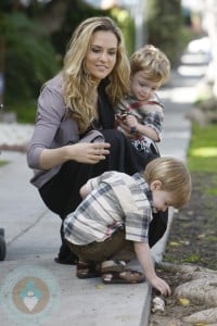 Brooke Mueller with sons Bob and Max Sheen