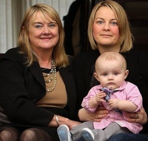 Pamela Butler with daughter Nicola and Josef