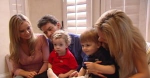 Charlie Sheen with his girlfriends and sons Charlie and Max