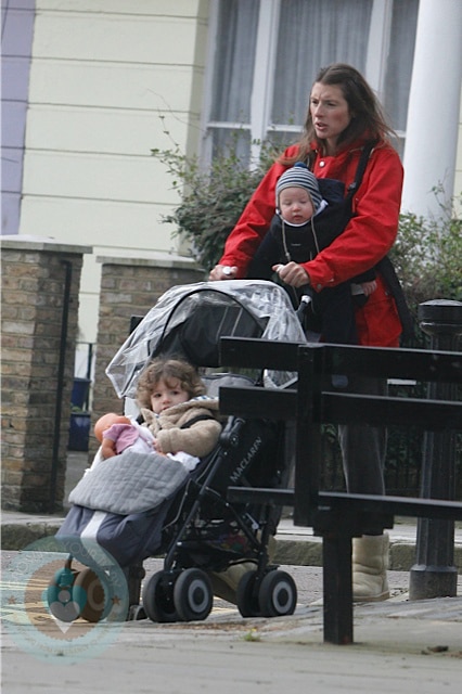 Jools Oliver with son Buddy and daughter Petal