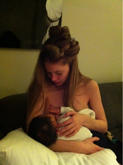 Doutzen Kroes breastfeeds her son Phyllon