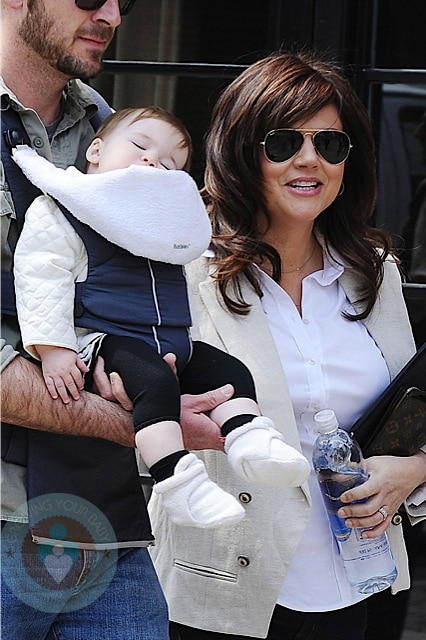 Tiffani Thiessen with husband Brady Smith and daughter Harper