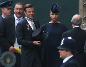Victoria and David Beckham at the Royal Wedding