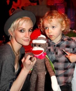 Ashlee Simpson attends Lucky Magazine with son Bronx