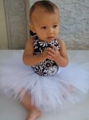 Baby Blush Boutique - Floral Black & White Top Tutu Set