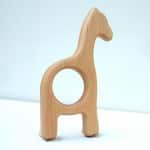 Eco Tot Toys - Organic Maple Hardwood Giraffe Baby Teething Ring Wood Toy