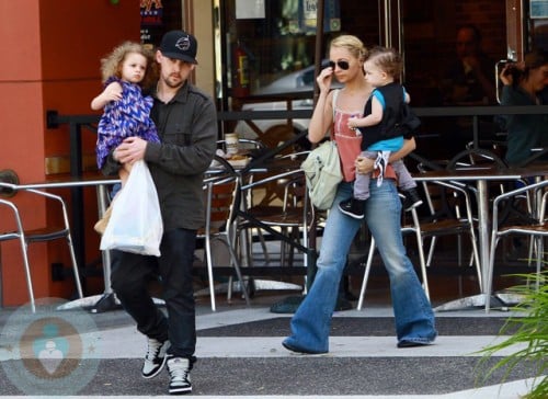 Nicole Richie with Joel Madden and their children Harlow and Sparrow