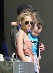 Nicole Richie with Joel Madden and their children Harlow and Sparrow