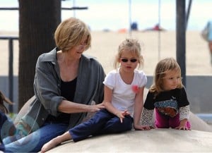 Chris Affleck with grandaughters Violet and Seraphina