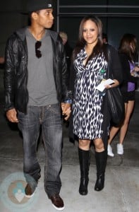 Pregnant Tia Mowry & Hubby Cory Hardrict at the Lakers Game