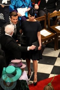 Victoria and David Beckham at the Royal Wedding