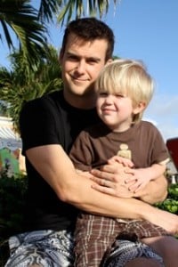Chris Lumley with his son Cooper