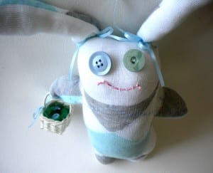 Maddies Sock Minions - Sock Bunny Monster name Floppy