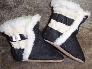 Soft Soul Baby Shoes - denim and leather soft soled baby booties