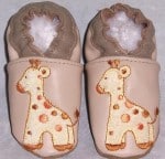 Soft Soul Baby Shoes - handmade soft soled ALL leather boy girl shoes giraffe