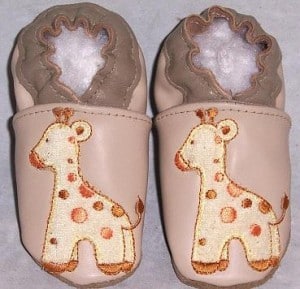 Soft Soul Baby Shoes - handmade soft soled ALL leather boy girl shoes giraffe