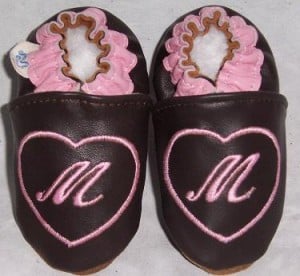 Soft Soul Baby Shoes - softsoul leather baby shoes initial in a heart you choose color and size